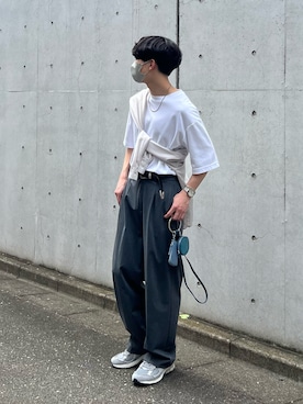「UNIQLO（ユニクロ）のアイテム（スラックス）」を使った、kenさん（メンズ・175cm）の夏コーディネート