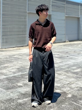 「SINSS（シンス）のアイテム（スラックス）」を使った、kenさん（メンズ・175cm）の夏コーディネート