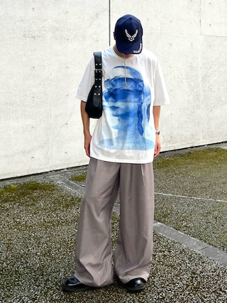 「Camphor wood（カンファーウッド）のwide baggy rhinestone slacks / ワイドバギーラインストーンスラックス（スラックス）」を使った、kenさん（メンズ・175cm）の秋コーディネート