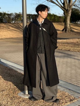 「アイテム（ステンカラーコート）」を使った、kenさん（メンズ・175cm・20代）の冬コーディネート