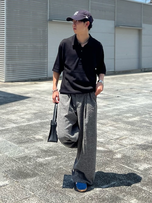 BREEZE TWEED DEEP TUCK BAGGY SLACKS