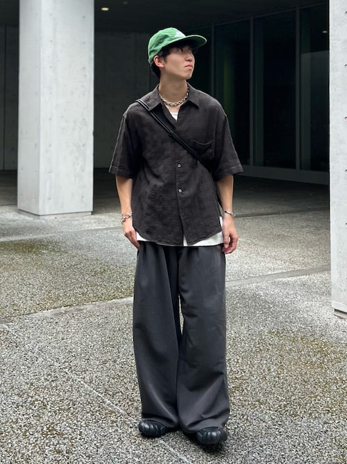 GAUZE MESH CHECK H/S SHIRT