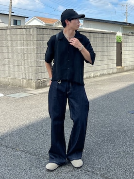 「Regen Glanz（レーゲングランツ）のstraight selvedge  denim/ストレートセルビッジデニムパンツ（デニムパンツ）」を使った、kenさん（メンズ・175cm）の夏コーディネート