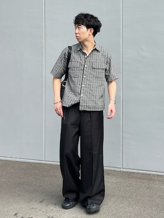 「SINSS(シンス)のCenter press two tuck wide straight slacks / センタープレス2タックワイドストレートスラックス(スラックス)」を使った、kenさん(メンズ・175cm)の秋コーディネート