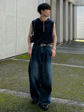 「CALLNE（カルネ）のアイテム」を使った、kenさん（メンズ・175cm）の夏コーディネート