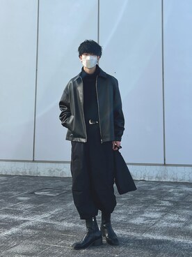 「GU（ジーユー）のアイテム（ブルゾン）」を使った、kenさん（メンズ・175cm）の冬コーディネート