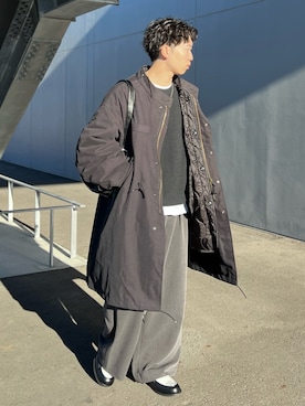 「WYM LIDNM（ウィム バイ リドム）のアイテム（スラックス）」を使った、kenさん（メンズ・175cm）の冬コーディネート