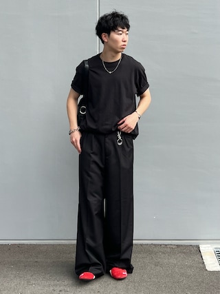 「SINSS(シンス)のCenter press two tuck wide straight slacks / センタープレス2タックワイドストレートスラックス(スラックス)」を使った、kenさん(メンズ・175cm)の秋コーディネート