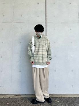 「shiki tokyo（シキトウキョウ）のアイテム（ローファー）」を使った、kenさん（メンズ・175cm）の春コーディネート