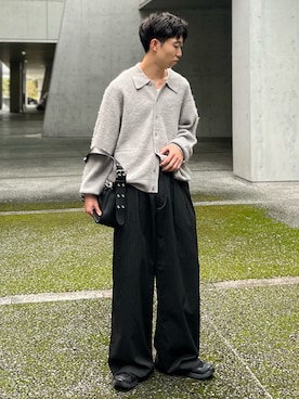 「アイテム（スラックス）」を使った、kenさん（メンズ・175cm・20代）の秋コーディネート