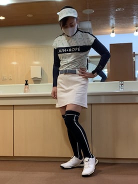 「JUN&ROPE'（ジュンアンドロペ）のアイテム（帽子）」を使った、qurocheさん（レディース・156cm）の春コーディネート