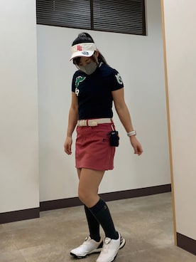 「ゴルフコーデ」｜「アイテム（財布/小物）」を使った、qurocheさん（レディース・156cm）の夏コーディネート