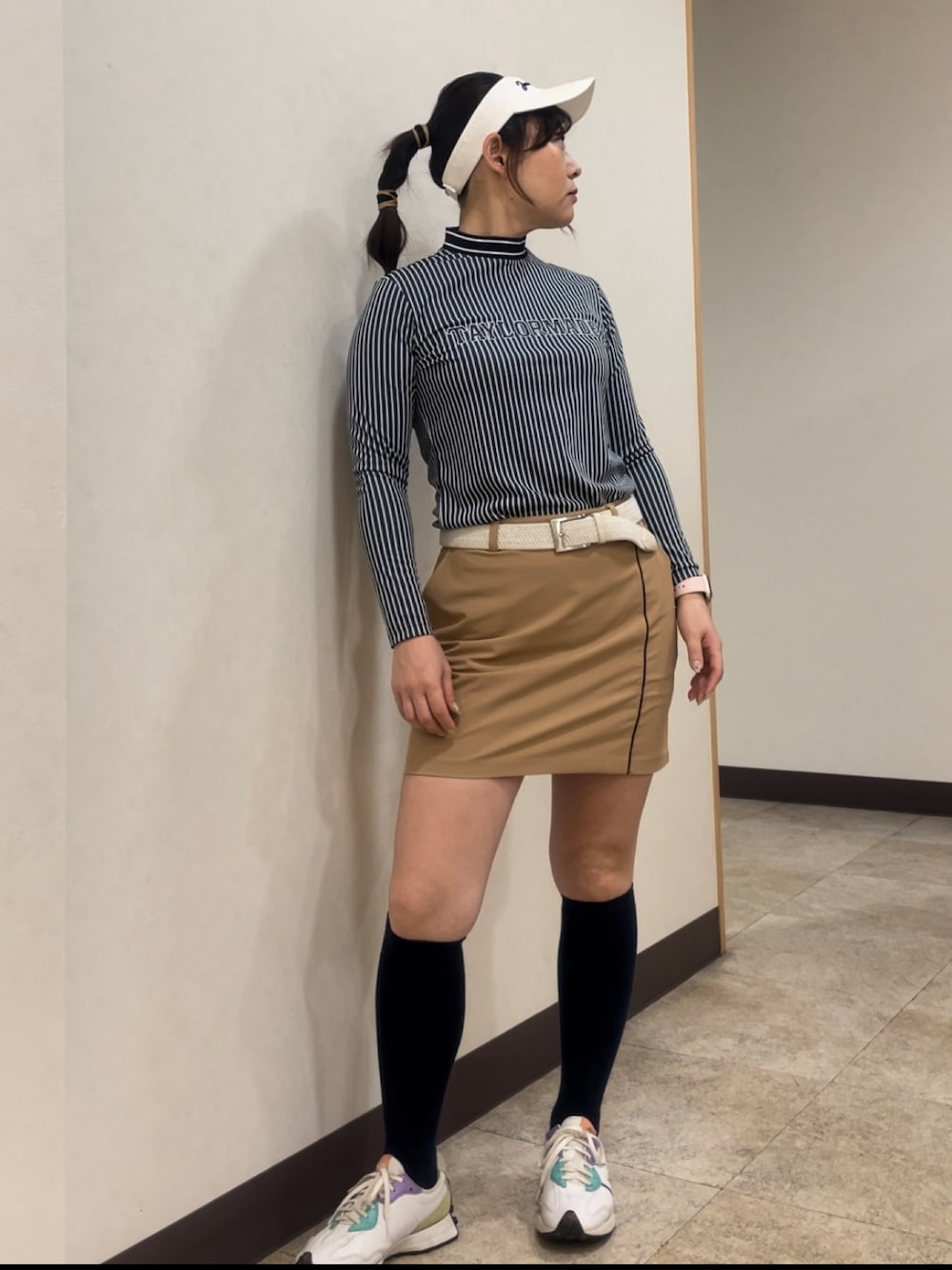 「ゴルフ、ゴルフウェア、ゴルフコーデ、ゴルフ女子、テーラーメイド、Jun and Rope」｜「TaylorMadeのアイテム（Tシャツ/カットソー、ブルー系）」を使った、qurocheさん（レディース・156cm）の夏コーディネートの1枚目の写真