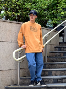 「Back Channel（バックチャンネル）のアイテム（キャップ）」を使った、Back Channel®︎さん（メンズ・173cm）の秋コーディネート