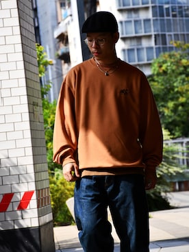 「Back Channel（バックチャンネル）のアイテム（スウェット）」を使った、Back Channel®︎さん（メンズ・166cm）の秋コーディネート