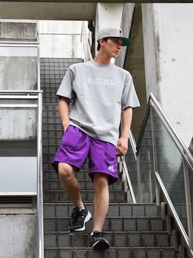「Back Channel（バックチャンネル）のアイテム（キャップ）」を使った、Back Channel®︎さん（メンズ・173cm）の夏コーディネート