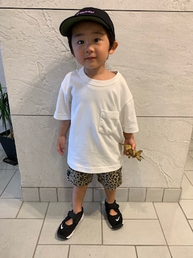 「Gramicci（グラミチ）のアイテム（帽子）」を使った、そうたんさん（キッズ・90cm）の夏コーディネート