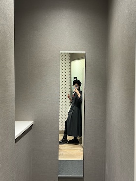 「minsobi（ミンソビ）の厚底ソックスブーツ　　スキンブーツ（ブーツ、ブラック系）」を使った、yoonさん（レディース・163cm）の秋コーディネート