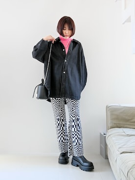 「はじめましてコーデ」｜「アイテム（デニムジャケット）」を使った、meeaさん（レディース・161cm）の春コーディネート