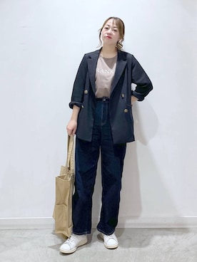 「アイテム（バレッタ/ヘアクリップ、グレー系）」を使った、mayu.【GLOBALWORK】さん（レディース・164cm）の春コーディネート