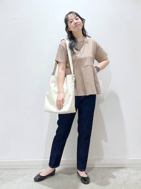 「高見え」｜「アイテム（バレエシューズ）」を使った、mayu.【GLOBALWORK】さん（レディース・164cm）の春コーディネート