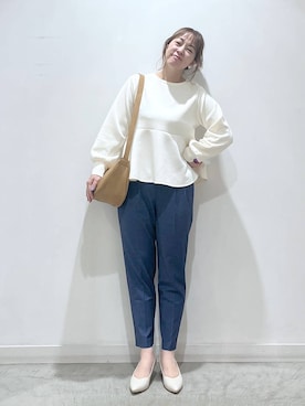 「高見え」｜「アイテム（スウェット）」を使った、mayu.【GLOBALWORK】さん（レディース・164cm）の春コーディネート