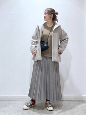 「女子会」｜「アイテム（その他アウター）」を使った、mayu.【GLOBALWORK】さん（レディース・164cm）の秋コーディネート