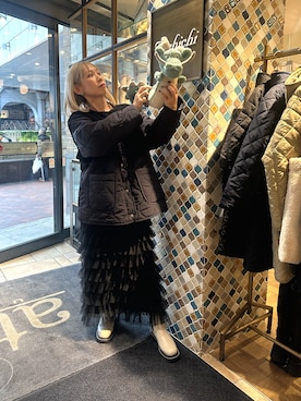「ハイトーンカラー」｜「アイテム（その他アウター）」を使った、まさこさん（レディース・157cm）の冬コーディネート
