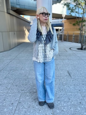 「ラメニット」｜「アイテム（その他）」を使った、まさこさん（レディース・157cm）の冬コーディネート