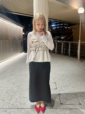 「テチチ(Te chichi)」｜「アイテム（アクセサリー）」を使った、まさこさん（レディース・157cm）の春コーディネート