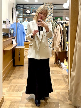 「テチチ(Te chichi)」｜「アイテム（ノーカラージャケット）」を使った、まさこさん（レディース・157cm）の冬コーディネート