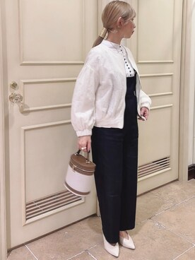 「Te chichi（テチチ）のアイテム（サロペット/オーバーオール）」を使った、まさこさん（レディース・157cm）の春コーディネート