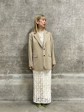 「Te chichi（テチチ）のアイテム（その他アウター）」を使った、まさこさん（レディース・157cm）の冬コーディネート