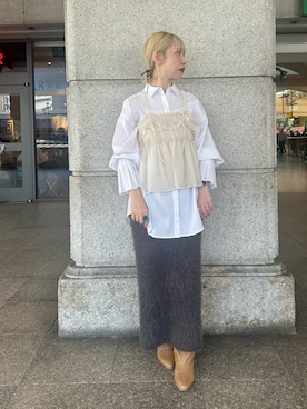 「フェザー」｜「アイテム（その他）」を使った、まさこさん（レディース・157cm）の秋コーディネート