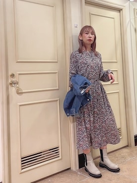 「テチチ(Te chichi)」｜「アイテム（デニムジャケット）」を使った、まさこさん（レディース・157cm）の冬コーディネート