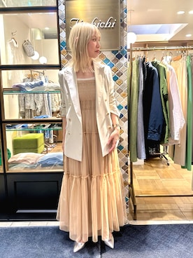 「テチチ(Te chichi)」｜「アイテム（ノーカラージャケット）」を使った、まさこさん（レディース・157cm）の春コーディネート
