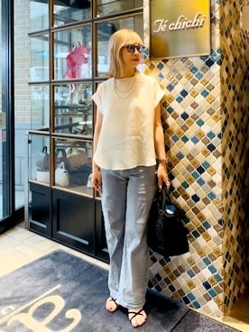 「Te chichi（テチチ）のアイテム（ショルダーバッグ）」を使った、まさこさん（レディース・157cm）の春コーディネート