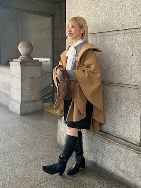 「ロゴニット」｜「アイテム（その他）」を使った、まさこさん（レディース・157cm）の秋コーディネート