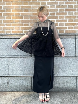 「ぺプラムトップス」｜「アイテム（その他）」を使った、まさこさん（レディース・157cm）の夏コーディネート