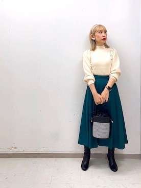 「チドリ柄」｜「アイテム（その他）」を使った、まさこさん（レディース・157cm）の秋コーディネート