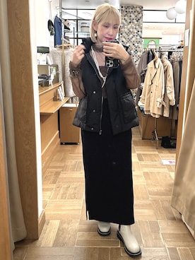「ラメスカート」｜「アイテム（その他）」を使った、まさこさん（レディース・157cm）の秋コーディネート
