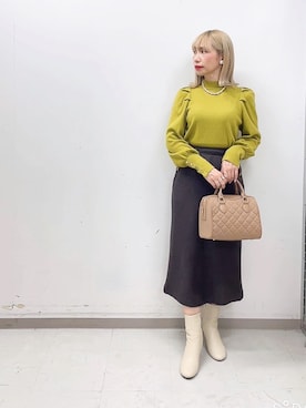 「ピスタチオ」｜「アイテム（アクセサリー）」を使った、まさこさん（レディース・157cm）の秋コーディネート