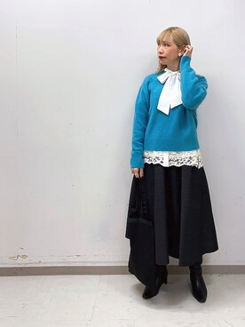 「Te chichi CLASSIC（テチチクラシック）のアイテム（トップス）」を使った、まさこさん（レディース・157cm）の秋コーディネート