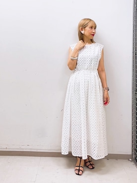 「Te chichi（テチチ）のTストラップサンダル（サンダル）」を使った、まさこさん（レディース・157cm）の夏コーディネート