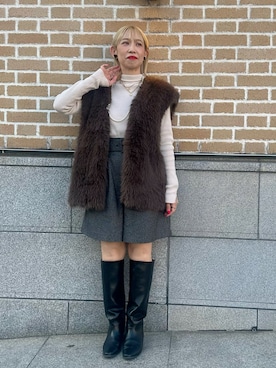 「ハイトーンカラー」｜「アイテム（その他アウター）」を使った、まさこさん（レディース・157cm）の秋コーディネート