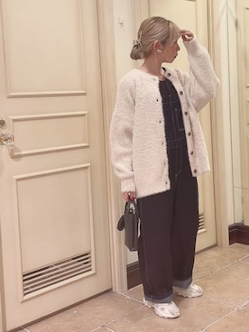 「テチチ(Te chichi)」｜「アイテム（サロペット/オーバーオール）」を使った、まさこさん（レディース・157cm）の冬コーディネート