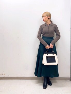 「襟付きトップス」｜「アイテム（その他）」を使った、まさこさん（レディース・157cm）の秋コーディネート