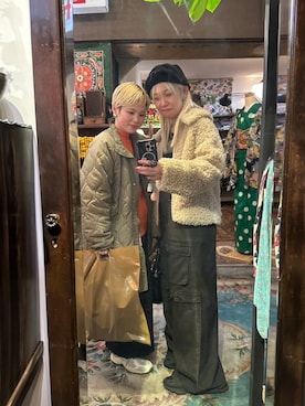 「Te chichi（テチチ）のアイテム（その他アウター）」を使った、まさこさん（レディース・157cm）の冬コーディネート
