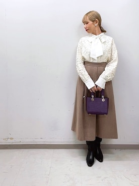 「Te chichi CLASSIC（テチチクラシック）のアイテム（トップス）」を使った、まさこさん（レディース・157cm）の秋コーディネート