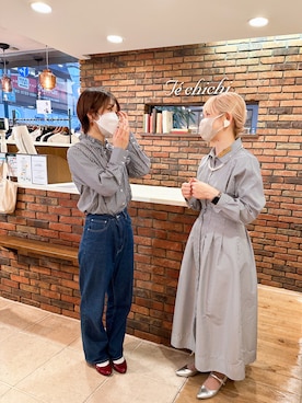 「Te chichi（テチチ）のアイテム（シャツワンピース）」を使った、まさこさん（レディース・157cm）の春コーディネート